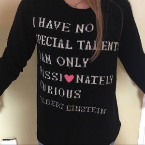 Forever 21 knitted sweater with a quote